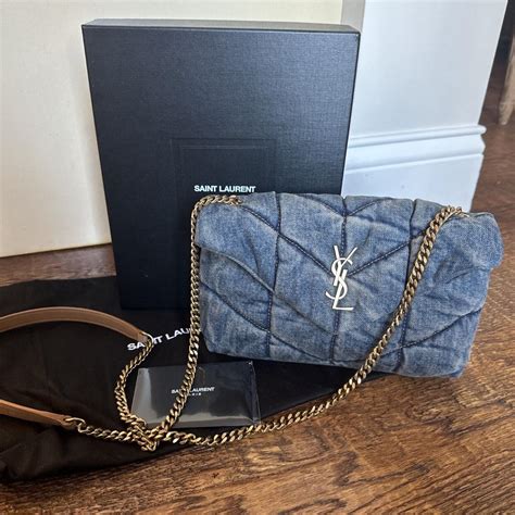 puffer bag ysl|YSL small denim puffer bag.